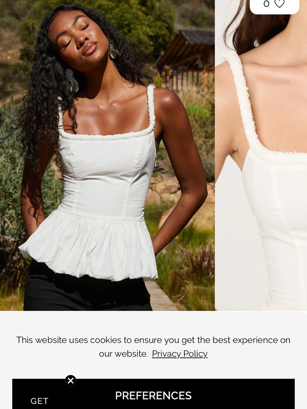 ASTR the Label white bubble hem peplum top